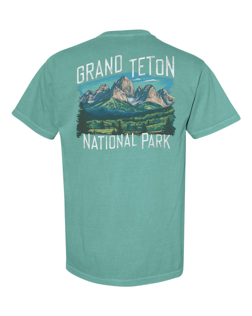 Grand Teton graphic t-shirt – stunning design showcasing the majestic Grand Teton mountains, perfect for outdoor enthusiasts and national park lovers.