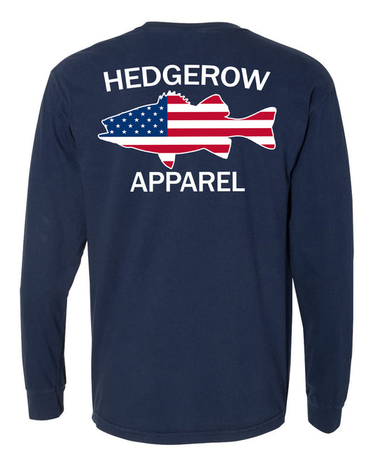 Hedgerow Apparel long sleeve fishing tee, designed for outdoor enthusiasts with moisture-wicking fabric for comfort on the water
