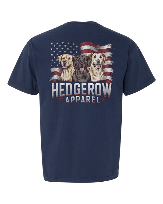 Patriotic dogs graphic t-shirt – playful design featuring dogs adorned with American flag elements, ideal for dog lovers and proud patriots.