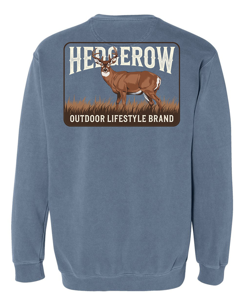 Hedgerow Apparel crewneck for deer hunters, designed for warmth and durability during cold weather hunts in the outdoors